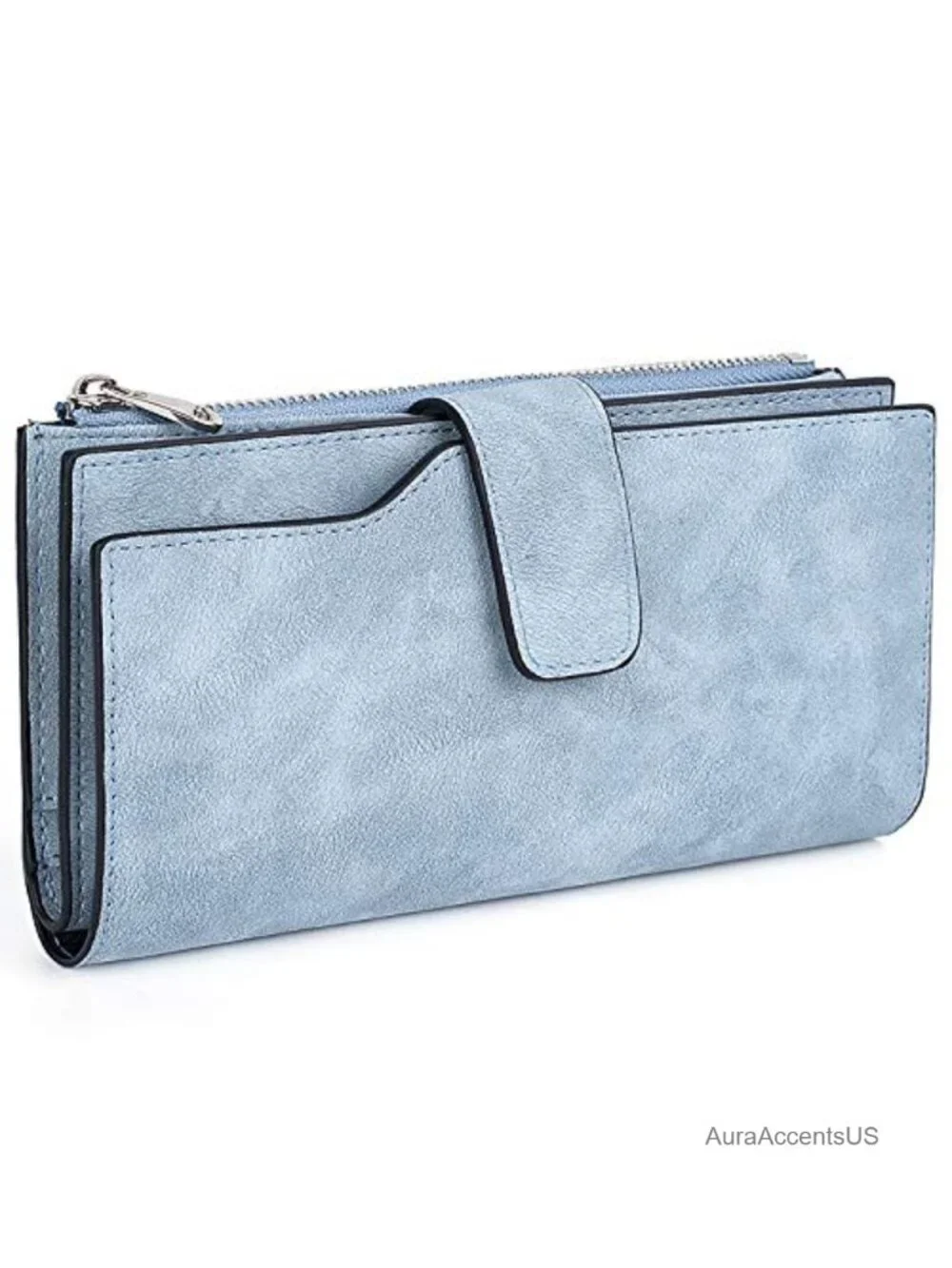 RFID Blocking Leather Wallet, 22 Card Holder, Snap Closure